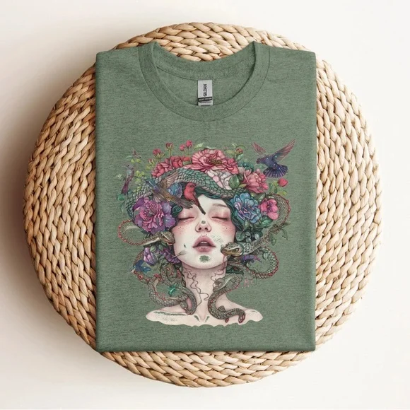 Medusa In Bloom T-Shirt - Picture 1 of 1